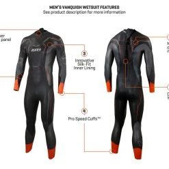 Zone 3 Zone3 - Vanquish Wetsuit - Men's -mytriathlon shop Mens Vanquish KeyFeatures Ref 83594.1674657933