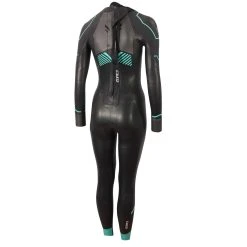 Zone 3 Zone3 - Women's Advance Wetsuit - Black/Turquoise/Gunmetal - Ex-Rental 1 Hire - 2023 -mytriathlon shop Zone3 Wetsuit Advance Womens Cutout Back 09679.1660734529