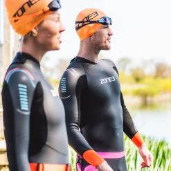 Zone 3 Zone3 - Men's Aspect 'Breaststroke' Wetsuit - Black/Blue/Orange - 2023 -mytriathlon shop Zone3 Feel Good Films152 44313.1667130565